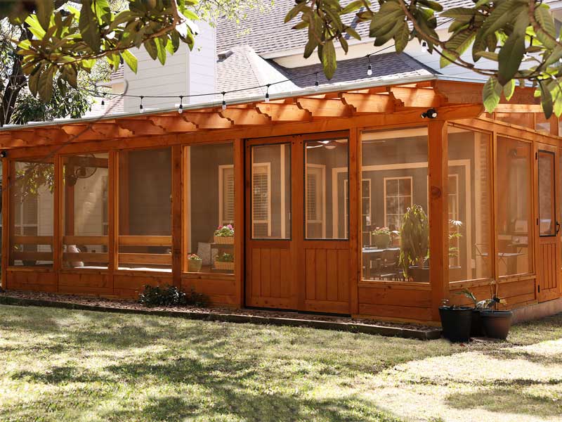 Screen Porch Pergola in Stone Oak - Exterior
